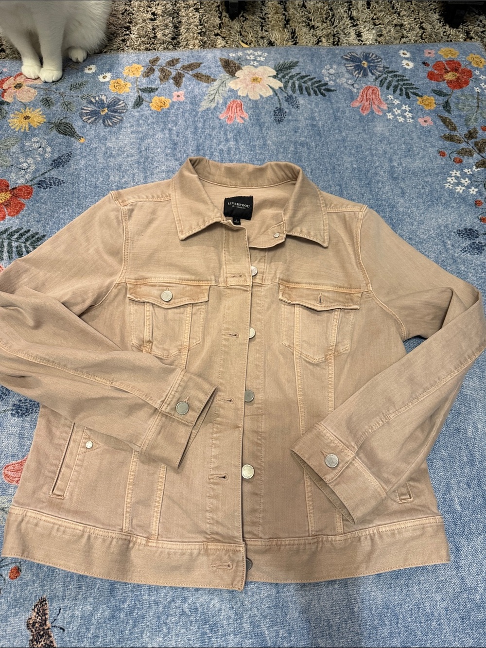 Liverpool Classic Jean Jacket / Size L / Dusty Pink